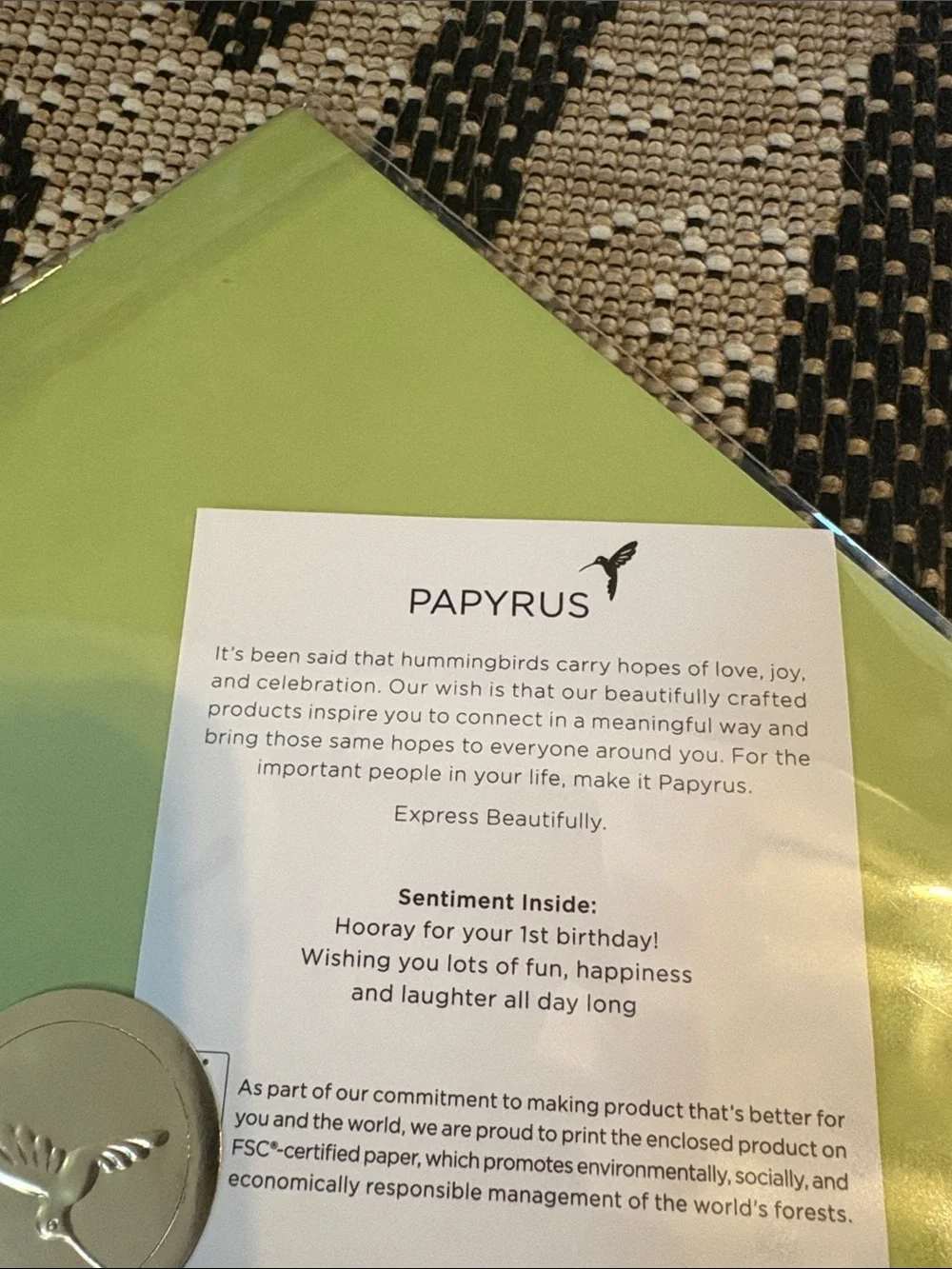 🆕Papyrus 3D 1st Birthday Greeting Card